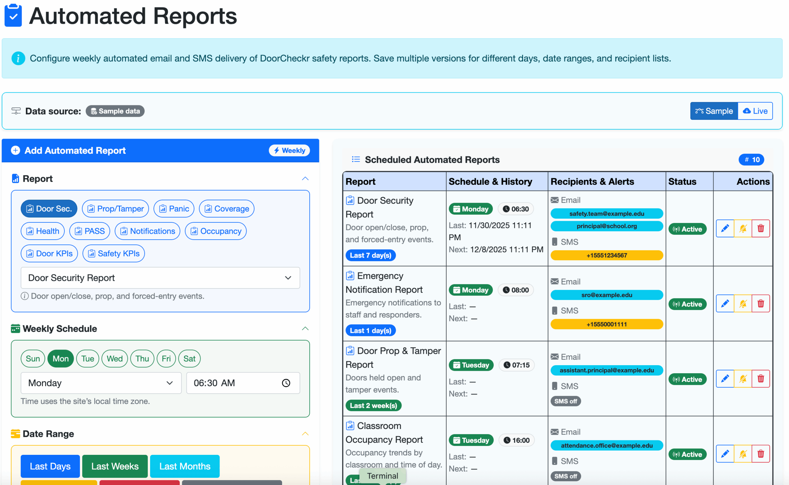Door Security Compliance Report Screenshot